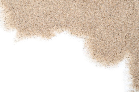 The sand scattering isolated on white backgroundの写真素材