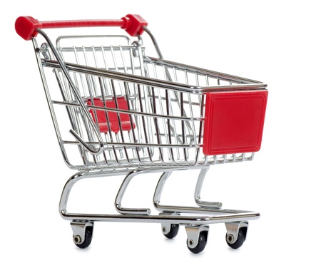 The shopping cart  isolated on white backgroundの写真素材
