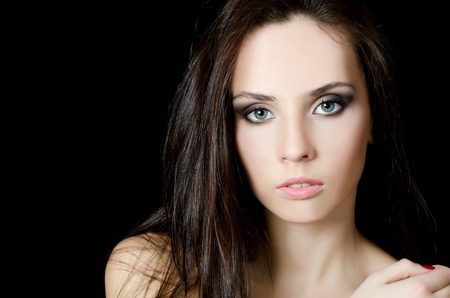 The young beautiful girl with Evening make-upの写真素材