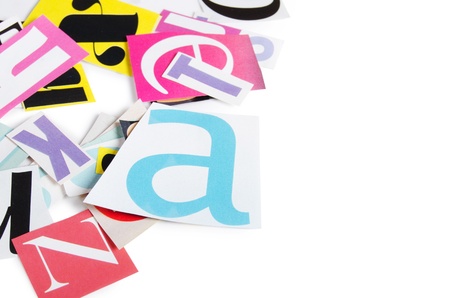 The letters which have been cut out from newspapersの写真素材