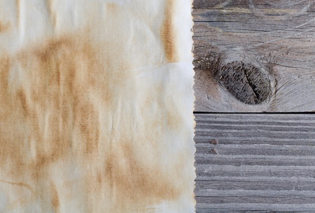 The old paper on a wooden surfaceの写真素材
