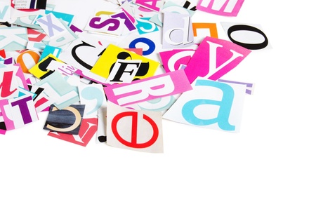 The letters which have been cut out from newspapersの写真素材