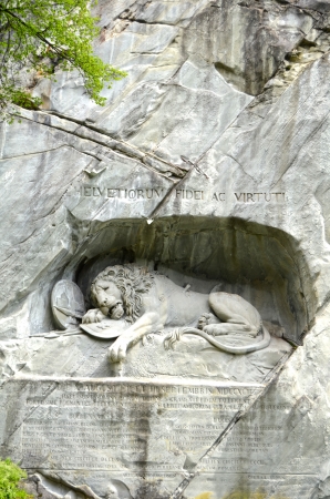 Famous lion monument in lucerneの写真素材