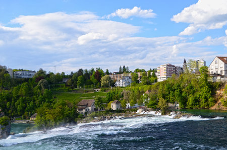 Largest waterfall in Europe. Rhinefall, Switzerlandの写真素材