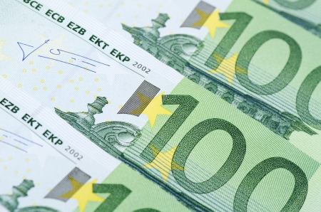 New euro banknotes as a background, close-upのeditorial素材