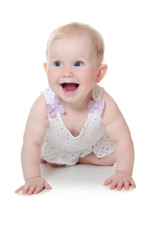 The small baby isolated on white backgroundの写真素材