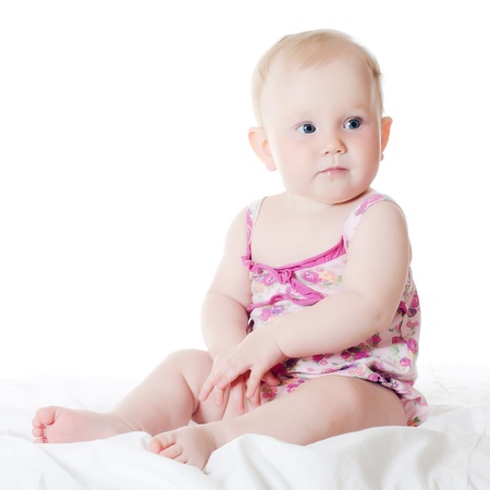 The small baby isolated on white backgroundの写真素材