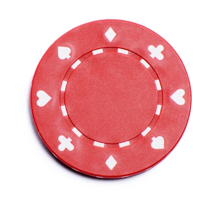 One casino chips isolated on white backgroundの写真素材