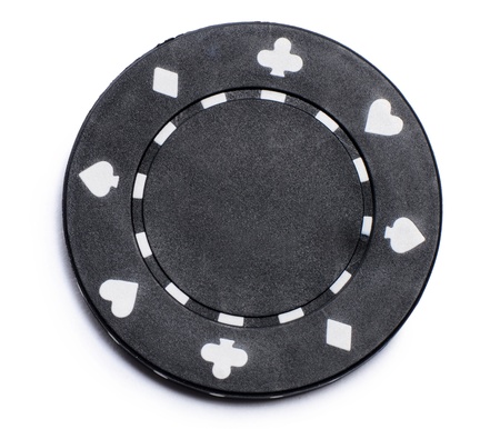 One casino chips isolated on white backgroundの写真素材