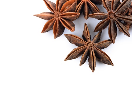 Anise close up  isolated on white backgroundの写真素材