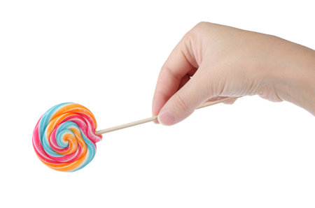 The colorful lollipop isolated on the whiteの写真素材