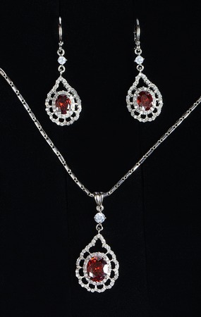 The costume jewellery. Pendant, earrings and ringの写真素材