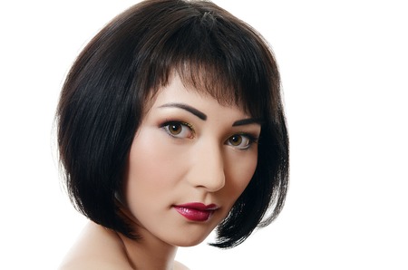 Portrait of beautiful woman with professional make-upの写真素材