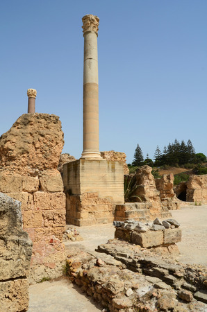 Old Carthage ruins in Tunisiaの写真素材