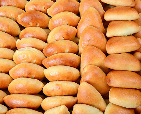 Freshly baked traditional Russian pirogi