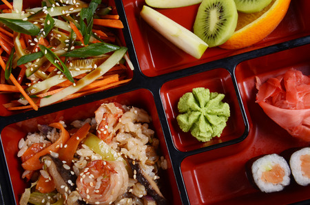 Bento japan food close up photoの写真素材