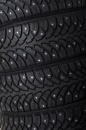The black automobile tireの写真素材