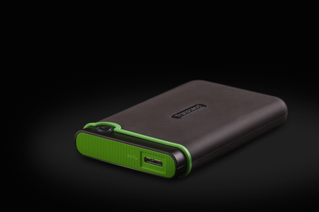 external hard drive on a black backgroundの写真素材
