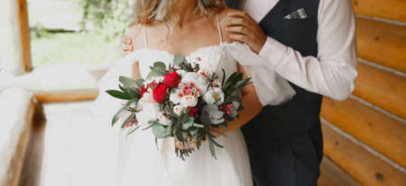 Bouquet in the hands of the bride.の写真素材