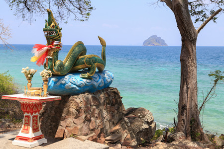 the sculpture of dragon in Thailandの写真素材
