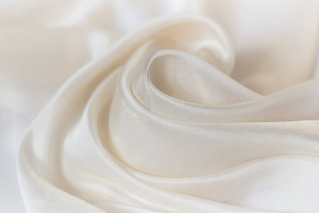 beige organza macro texture backgroundの写真素材