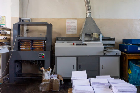 Printing equipment in the shop on the production
