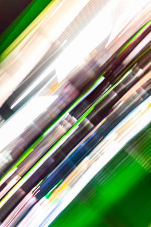 Multicolored abstract banner with blurred bright spots and lines with camera movement.の写真素材