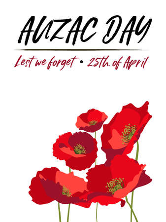 Remembrance day vertical poster layout with red poppies on white backgroundのイラスト素材