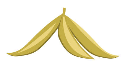 Banana peel isolated on white background. Carelessness symbolのイラスト素材