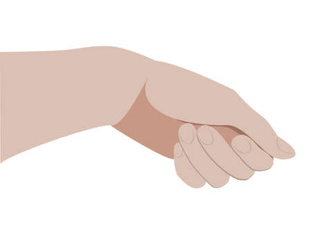 Vector empty hand carrying a bag, giving a package, watering flowers etc isolated on white backgroundのイラスト素材