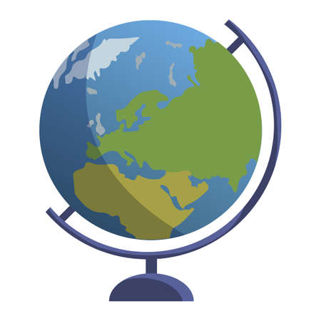 School globe in flat style, isolated on white backgroundのイラスト素材