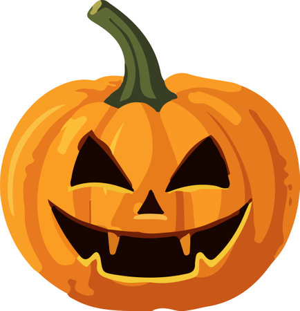 Halloween orange pumpkin Jack lantern isolated on white backgroundのイラスト素材