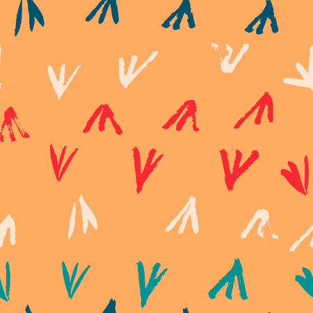 Seamless abstract hand drawn brushstroke shapes pattern texture. Simple modern geometric chevron print in vector. Hipster stylish pattern.のイラスト素材