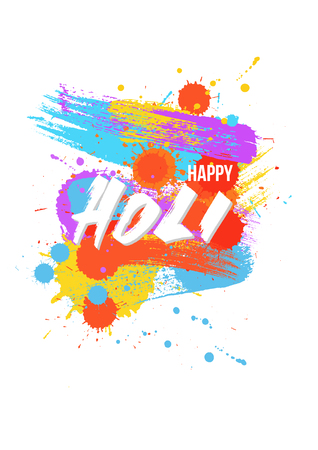 Creative Flyer, Banner or Pamphlet design for Indian Festival of Colours, Happy Holi celebration. Dirty artistic elementsのイラスト素材