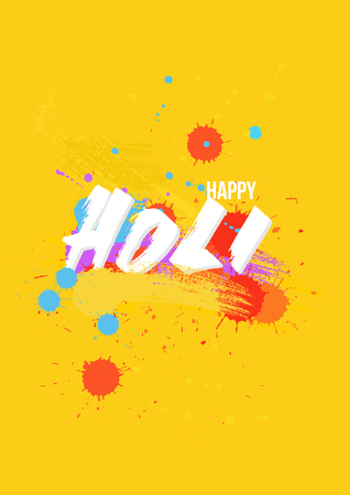 Creative Flyer, Banner or Pamphlet design for Indian Festival of Colours, Happy Holi celebration. Dirty artistic elementsのイラスト素材