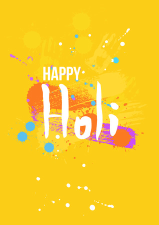 Creative Flyer, Banner or Pamphlet design for Indian Festival of Colours, Happy Holi celebration. Dirty artistic elementsのイラスト素材