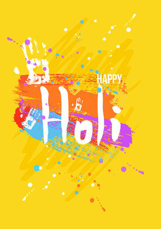 Creative Flyer, Banner or Pamphlet design for Indian Festival of Colours, Happy Holi celebration. Dirty artistic elementsのイラスト素材