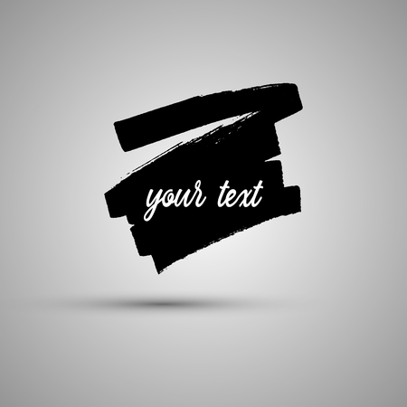Hand drawn shape. Label, logo design element. Brush abstract frame. Vector illustration.のイラスト素材
