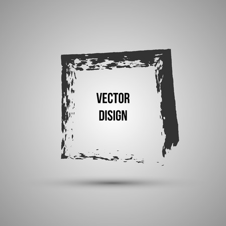 Hand drawn shape. Label, logo design element. Brush abstract frame. Vector illustration.のイラスト素材