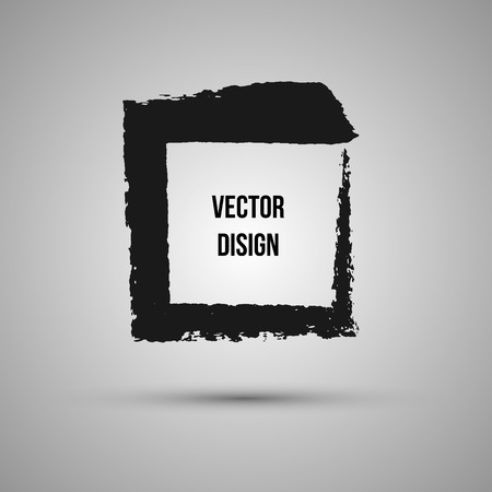 Hand drawn shape. Label, logo design element. Brush abstract frame. Vector illustration.のイラスト素材