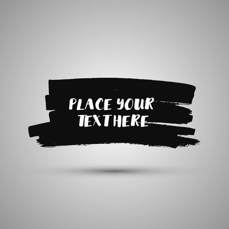 Hand drawn shape. Label design element. Brush abstract frame. Vector illustration.のイラスト素材