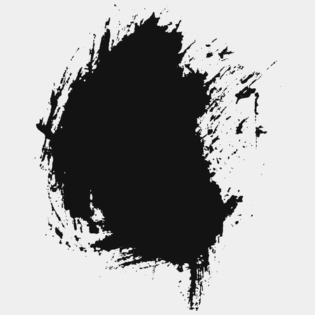 Hand drawn circle shape. Label, logo design element. Brush abstract wave. Vector illustration.のイラスト素材