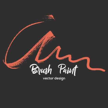 Hand drawn brush paint. Label, logo design element. Vector illustration.のイラスト素材