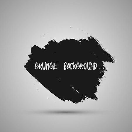 Black grunge design element, box, frame for text. Hand drawn brush strokes.のイラスト素材