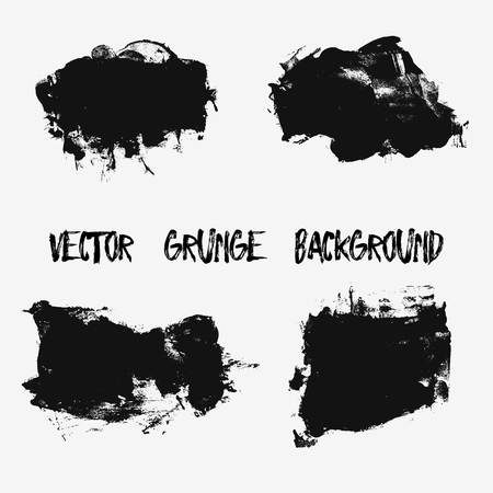 Set of black paint, ink brush strokes, brushes, lines.のイラスト素材