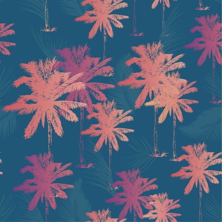 Palm tree pattern seamless in simple style vector illustrationのイラスト素材