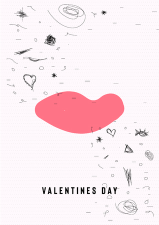 Happy Valentine's Day sale banner with calligraphy text and red baloon hearts. Vector illustrationのイラスト素材