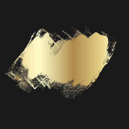 Golden paint, metalic gradient brush stroke. Artistic design element.のイラスト素材