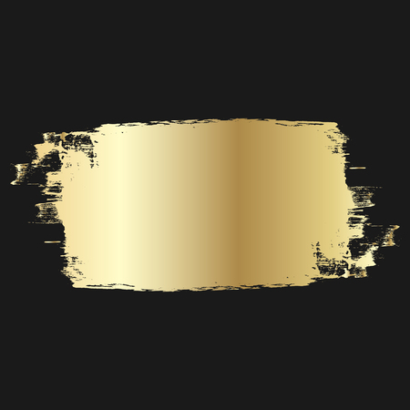Golden paint, metalic gradient brush stroke. Artistic design element.のイラスト素材