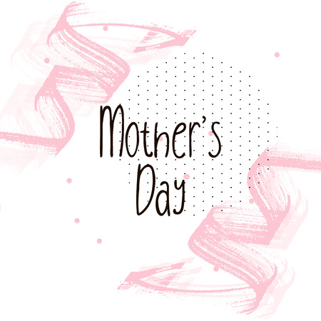 Mother's day greeting card brush paint background.のイラスト素材
